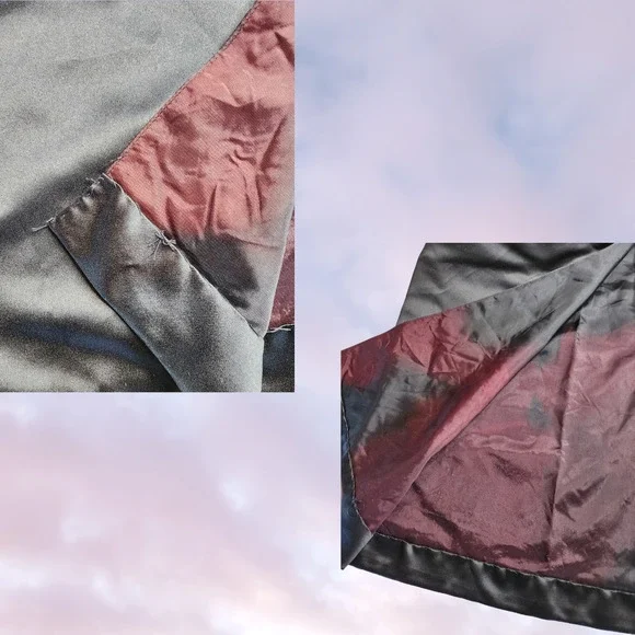 Vintage 90s Dave & Johnny Black Long Formal Maxi Front Slit Gothic Vampy Skirt - Picture 4 of 8